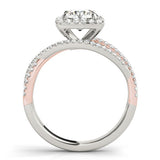 Lab Grown Round Diamond Halo Engagement Ring