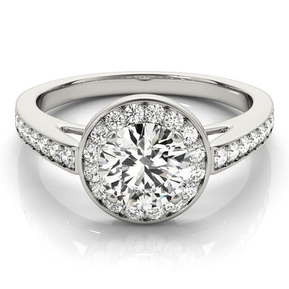 Lab Grown Round Diamond Halo Engagement Ring