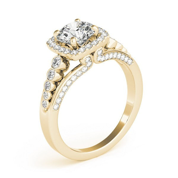 Lab Grown Round Diamond Halo Engagement Ring