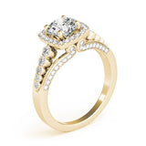 Lab Grown Round Diamond Halo Engagement Ring