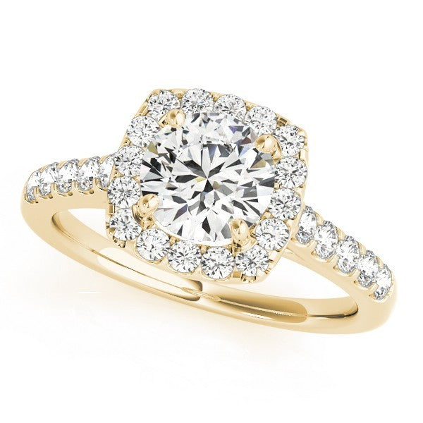 Lab Grown Round Diamond Halo Engagement Ring