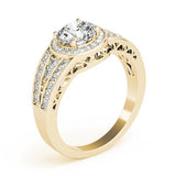 Lab Grown Round Diamond Halo Engagement Ring