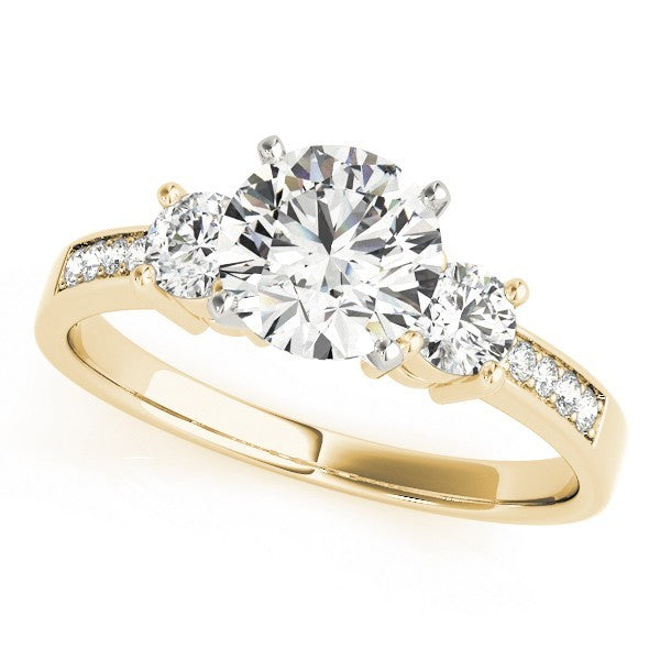 0.50Ct To 2.00Ct Lab Grown Round Diamond 3 Stone Engagement Ring Platinum