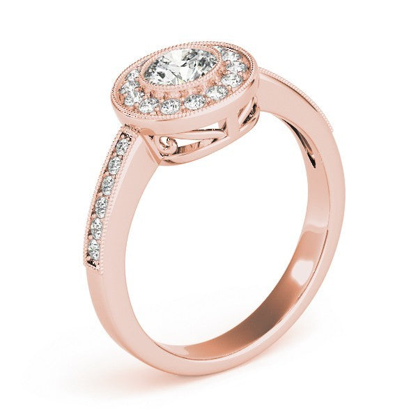 Lab Grown Round Diamond Halo Engagement Ring