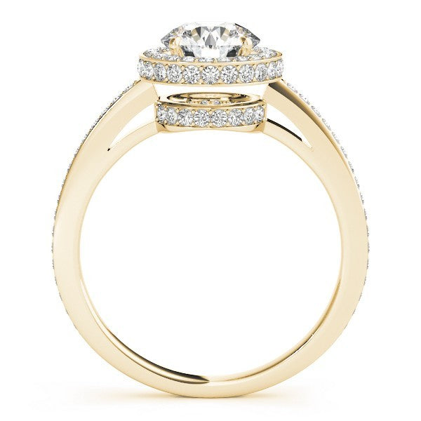 Lab Grown Round Diamond Halo Engagement Ring