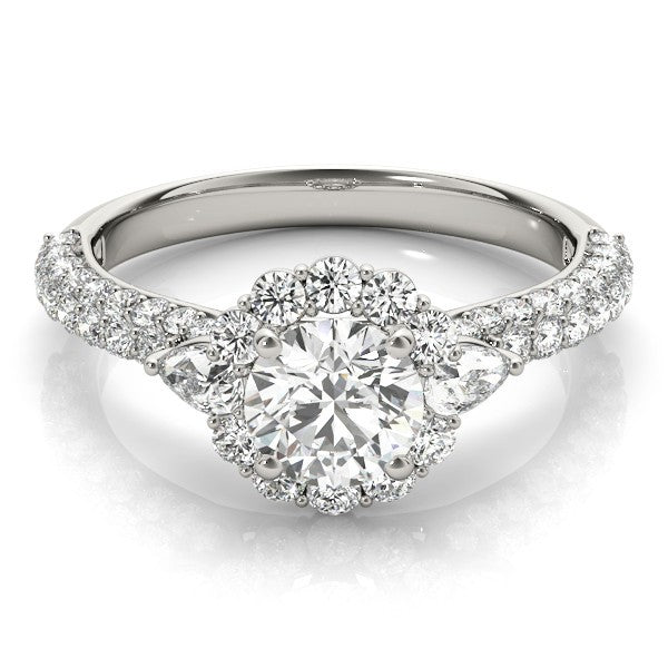 Lab Grown Round Diamond Halo Engagement Ring