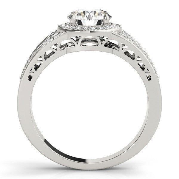 Lab Grown Round Diamond Halo Engagement Ring