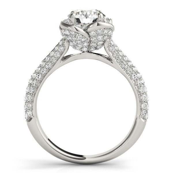 Lab Grown Round Diamond Halo Engagement Ring