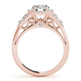 Lab Grown Round Cut Diamond Halo Engagement Ring