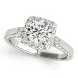 Lab Grown Round Diamond Halo Engagement Ring