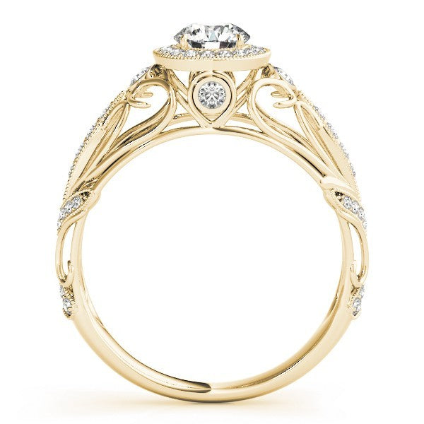 Lab Grown Round Diamond Halo Engagement Ring