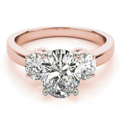 18k White gold Oval cut Trilogy Engagement Ring – 2Ct DE/VS Lab Grown Diamonds