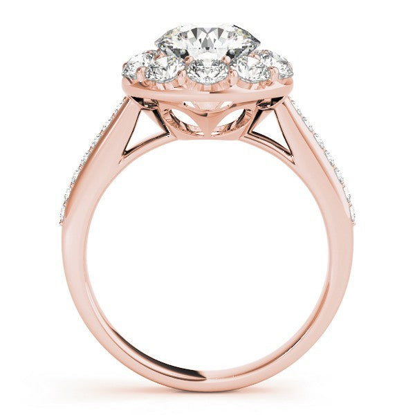 Lab Grown Round Diamond Halo Engagement Ring