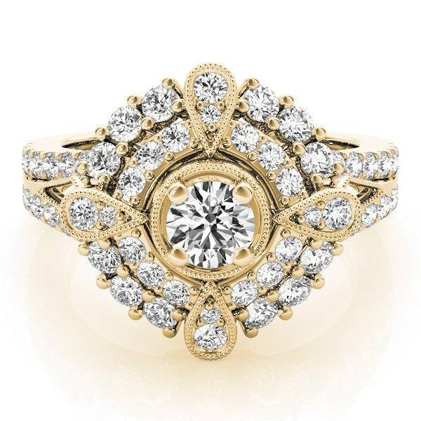 Lab Grown Round Diamond Halo Engagement Ring