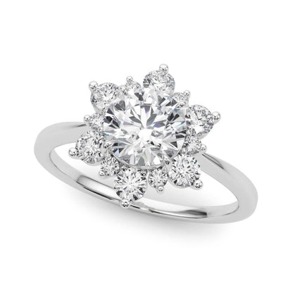 Lab-Grown Diamond Halo Engagement Ring in Platinum