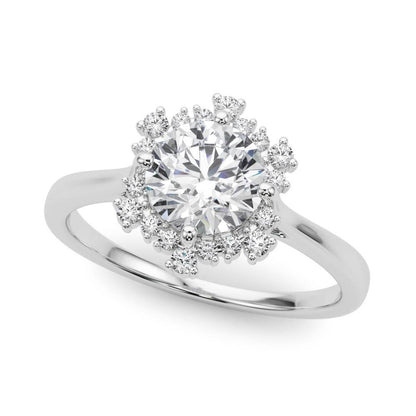 Lab-Grown Diamond Halo Engagement Ring in Platinum