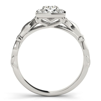 Lab Grown Round Diamond Halo Engagement Ring 