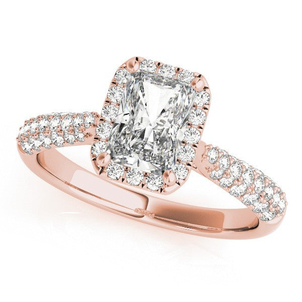 Lab Grown Emarald Diamond Halo Engagement