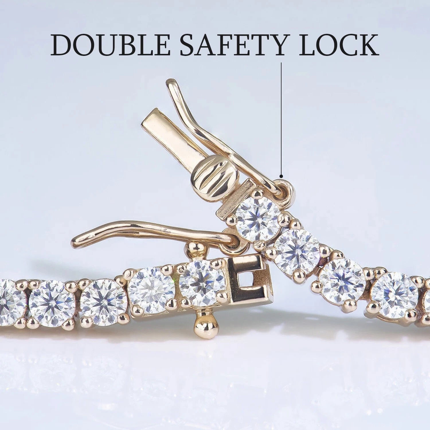 Natural Round Diamond Tennis Bracelet In Yellow Gold