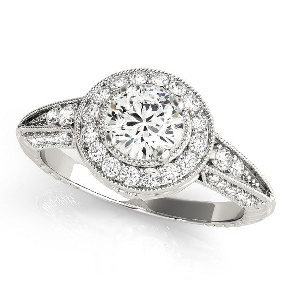 Lab Grown Round Diamond Halo Engagement Ring