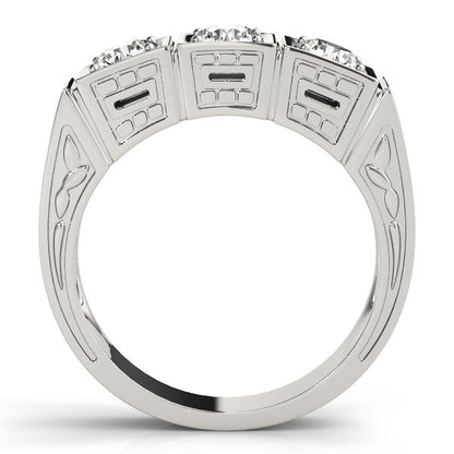 2.00Ct Lab Grown Round Diamond 3 Stone Engagement Ring In Platinum