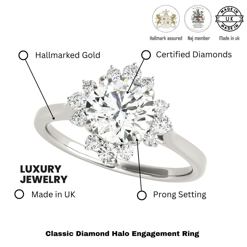 Lab-Grown Diamond Halo Engagement Ring