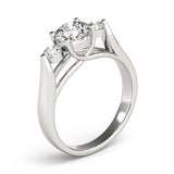 0.50Ct - 2.00Ct Lab Grown Round Diamond 3 Stone Engagement Ring Platinum