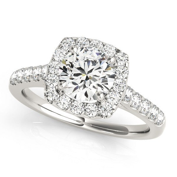Lab Grown Round Diamond Halo Engagement Ring