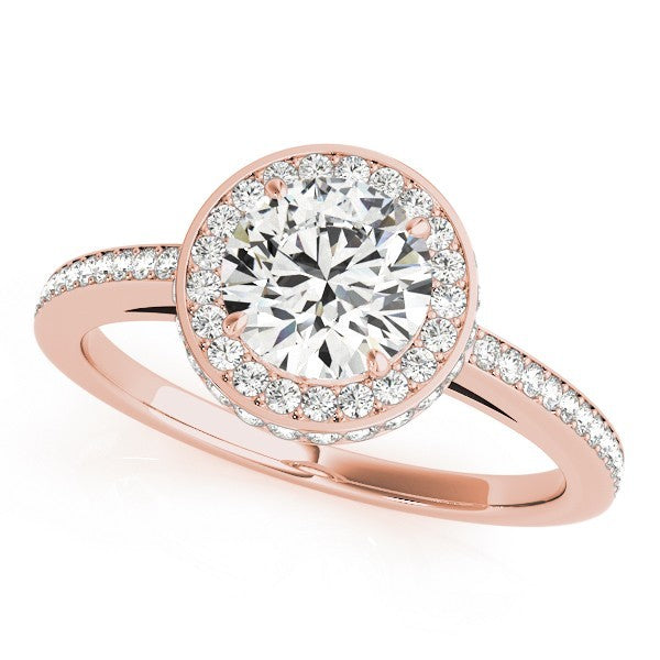 Lab Grown Round Diamond Halo Engagement Ring