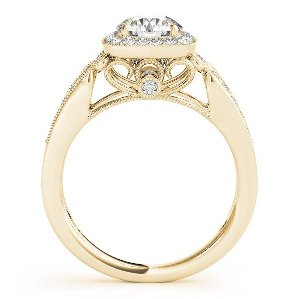 Lab Grown Round Diamond Halo Engagement Ring