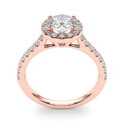 Lab Grown Round Diamond Halo Engagement Ring