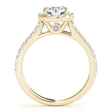 Lab Grown Round Cut  Diamond Halo Engagement Ring