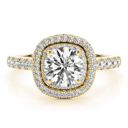 Lab Grown Round Cut  Diamond Halo Engagement Ring