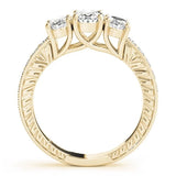 18K Gold Oval Cut Trilogy Engagement Ring – 2Ct DE/VS Lab Grown Diamond