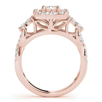 Lab Grown Diamond Halo Engagement Ring 