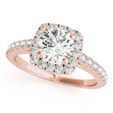 Lab-Grown Diamond Halo Engagement Ring in Platinum