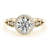 0.50-2.00 Ct DE/VS Lab-Grown Diamond Halo Engagement Ring in Platinum