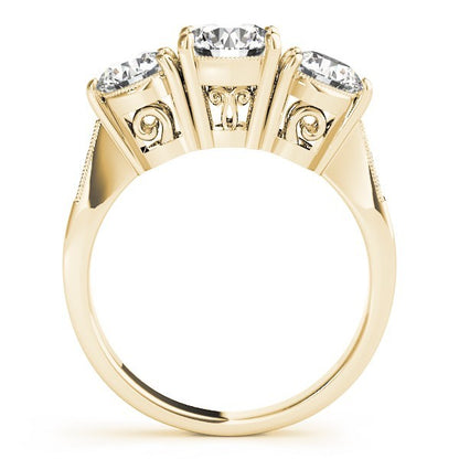 2.00Ct Lab Grown Round Diamond 3 Stone Engagement Ring Platinum