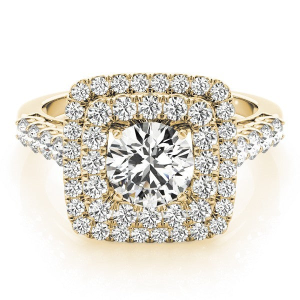 Lab Grown Round Cut Diamond Halo Engagement Ring 