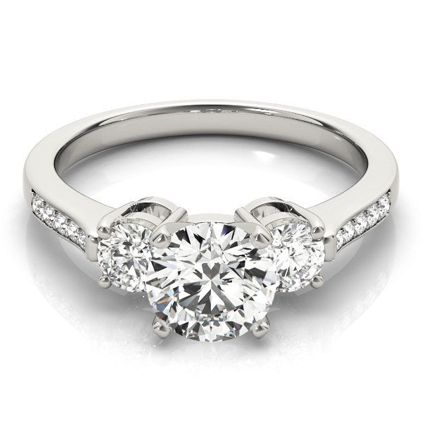 0.50Ct To 2.00Ct Lab Grown Round Diamond 3 Stone Engagement Ring Platinum