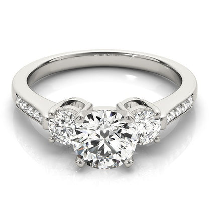 0.50Ct To 2.00Ct Lab Grown Round Diamond 3 Stone Engagement Ring Platinum