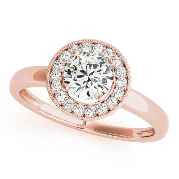Lab Grown Round Diamond Halo Engagement Ring