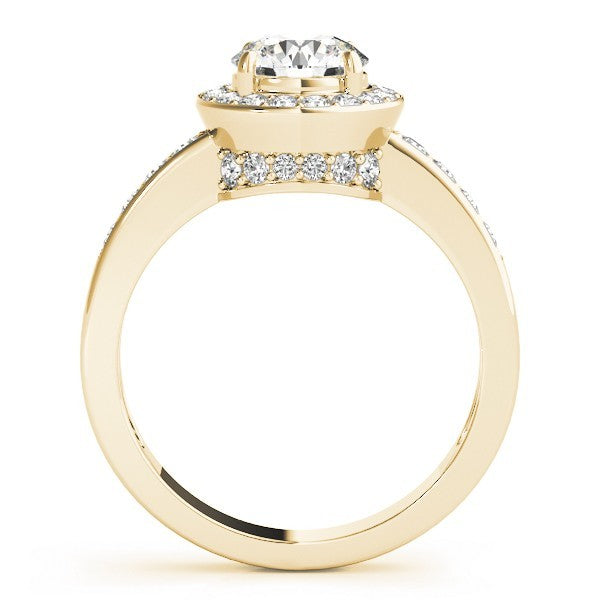 Lab Grown Round Diamond Halo Engagement Ring 