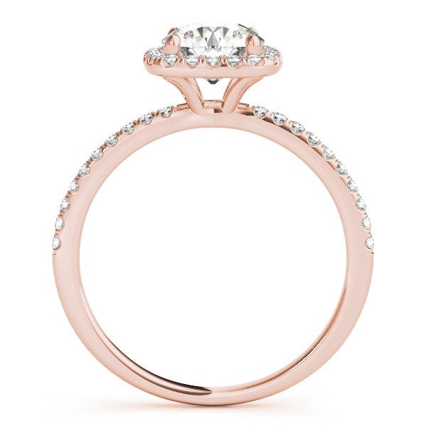 Lab Grown Round Diamond Halo Engagement Ring 
