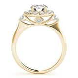 Lab Grown Round Diamond Halo Engagement Ring