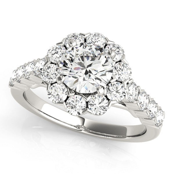 Lab Grown Round Diamond Halo Engagement Ring