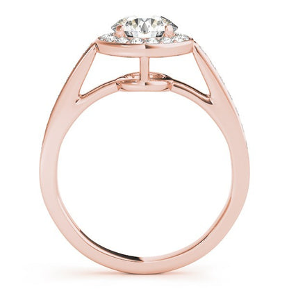 Lab Grown Round Diamond Halo Engagement Ring