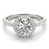 Lab Grown Round Diamond Halo Engagement Ring
