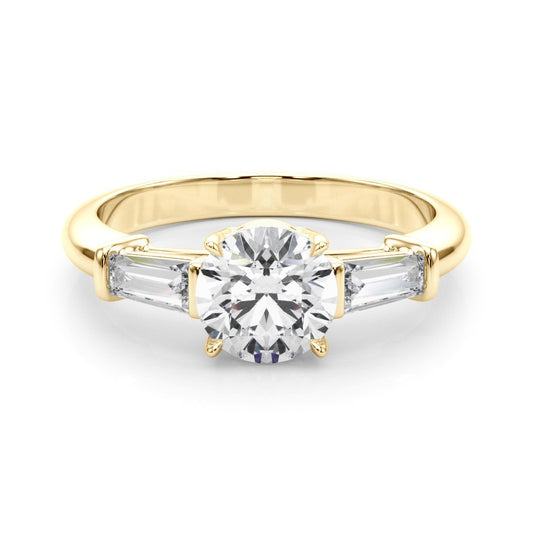 Lab-Grown Round Diamond 3 Stone Engagement Ring 