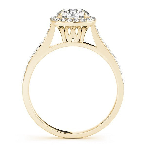Lab Grown Round Diamond Halo Engagement Ring